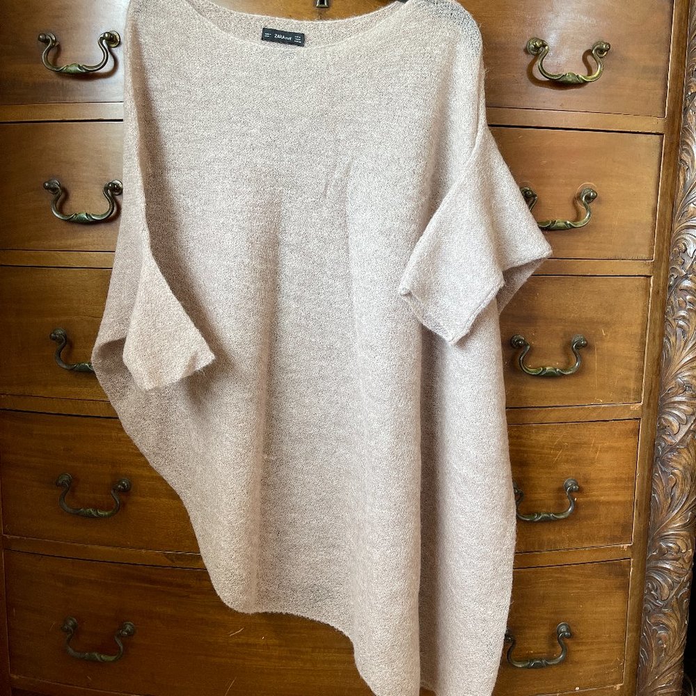 Fun  Taupe Top  in Unique Shape